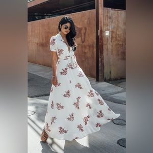 Anthropologie On The Road embroidered floral maxi dress